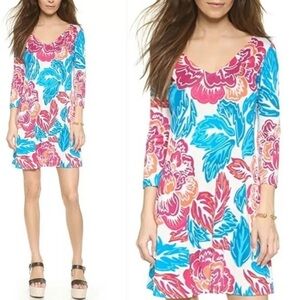 Diane Von Furstenberg Kaden Floral Pink Blue White Silk Jersey Dress